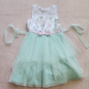 Jona Michelle Mint Green and White Butterfly Dress
